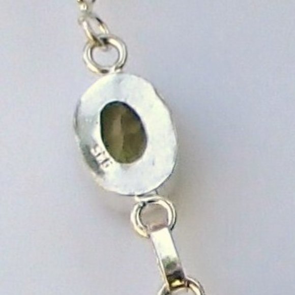 Scrollwork Necklace Pendant  .925 Silver Marked Peridot African Turquoise? - Picture 8 of 10